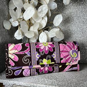Vera Bradley Purple Punch Sleek Large Wallet Coin Card Purse